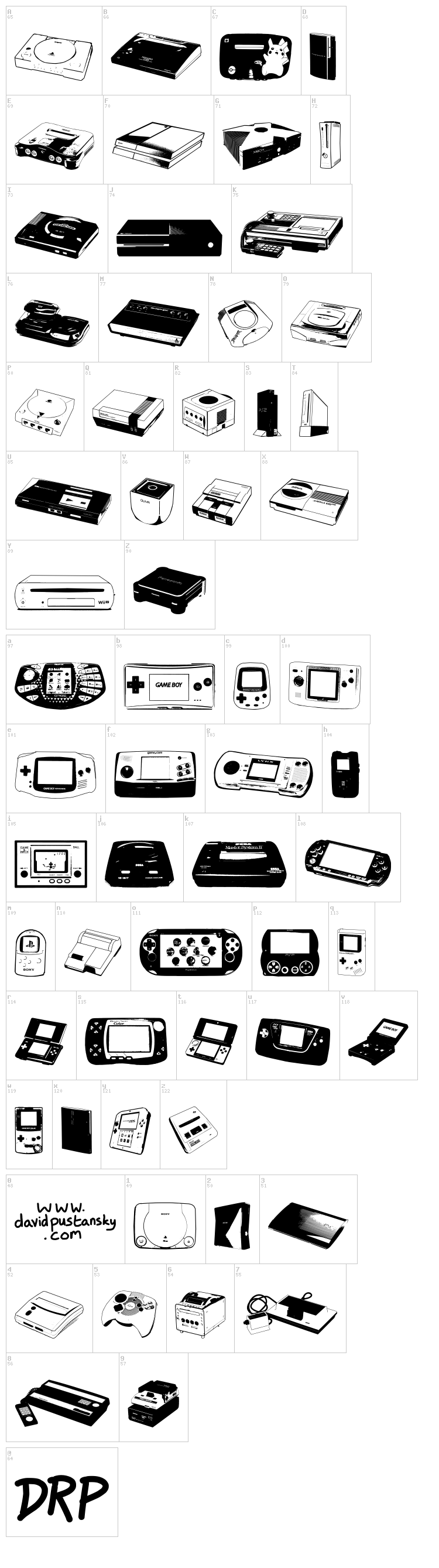 Console Wars Console Yourself font map